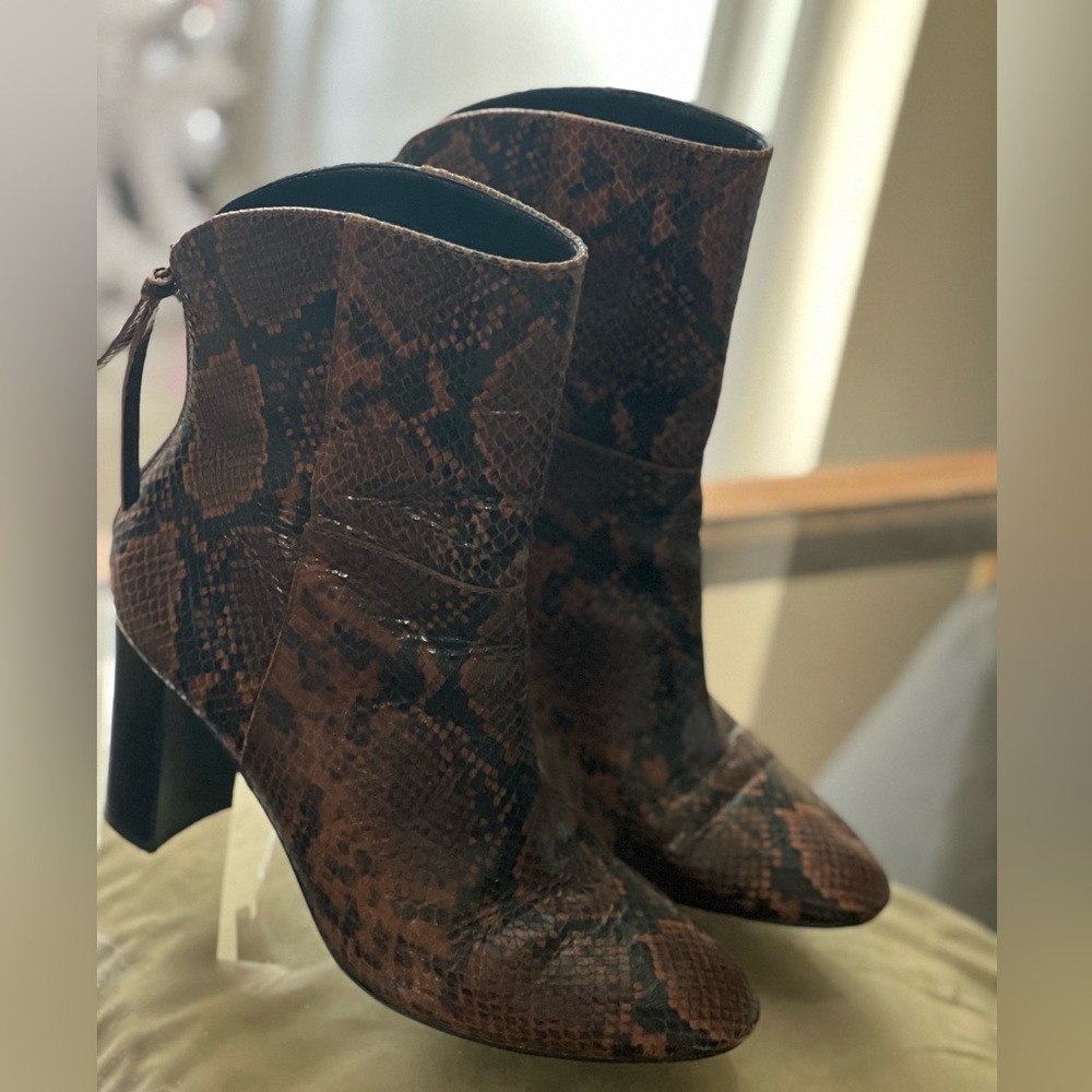Charles David “Billard” snake skin booties